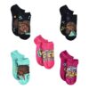 Karma's World Girls' 10-Pack No Show Socks, Black, 6/8
